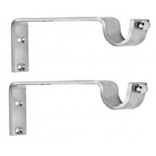Ddrapes - 2 Long Strong  SS Bracket for 1 25MM Curtain Rod + 1 Channel at back (eye-let + 3 Pleet) (Custom Made) 